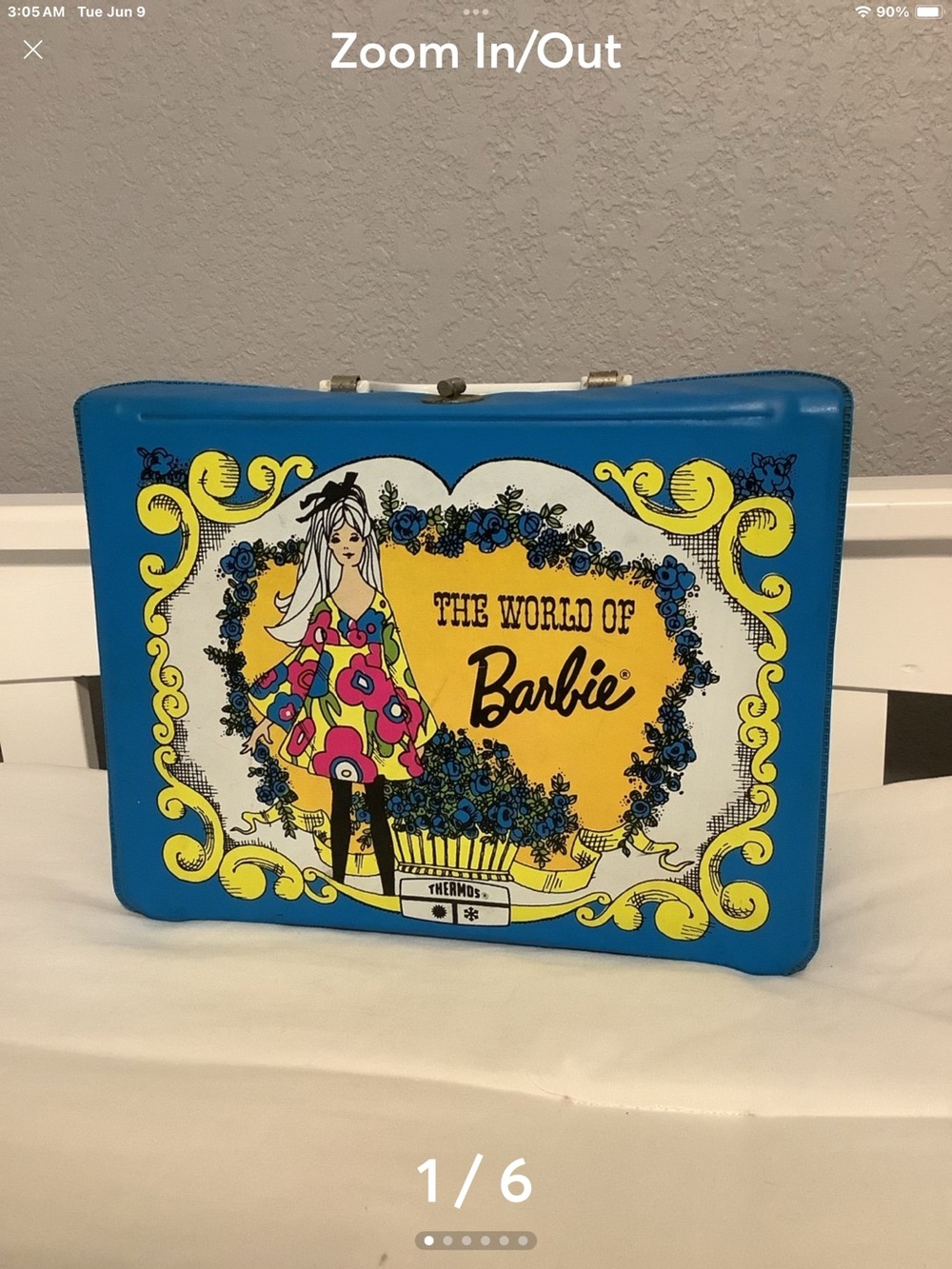 Barbie Blue and Yellow Retro Vinyl Lunchbox